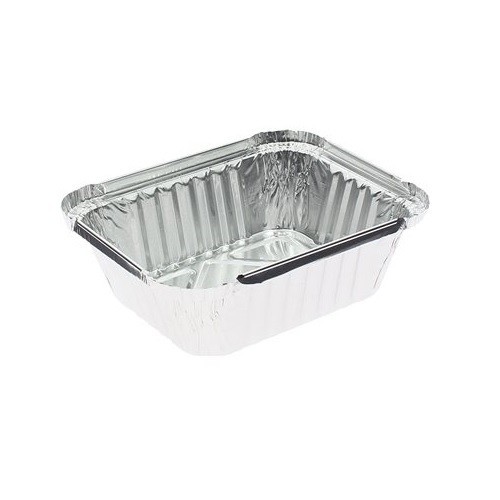 VASCHETTA ALLUMINIO 219x127x33 650 ML CON COPERCHIO 50 PZ DUNI COD.150405